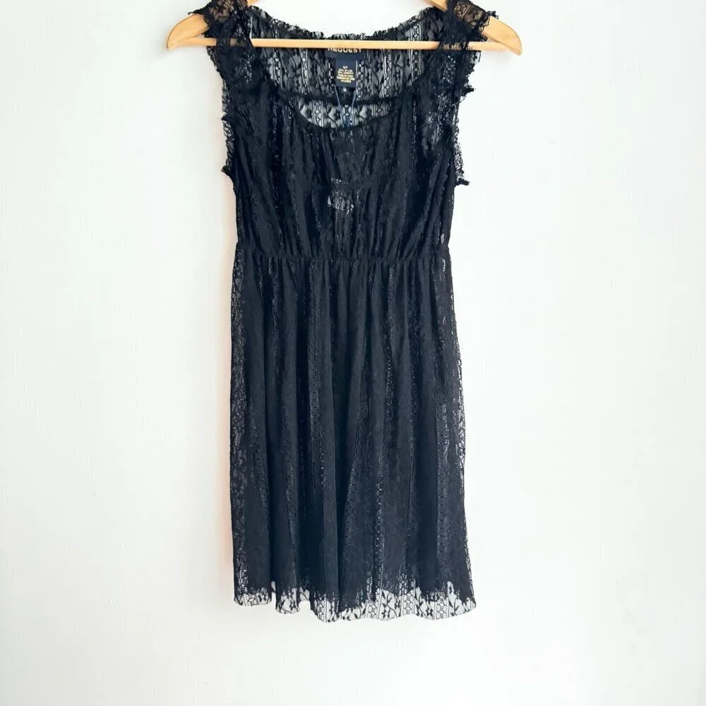 Vintage Request Black Lace Babydoll Chemise Top S NWT